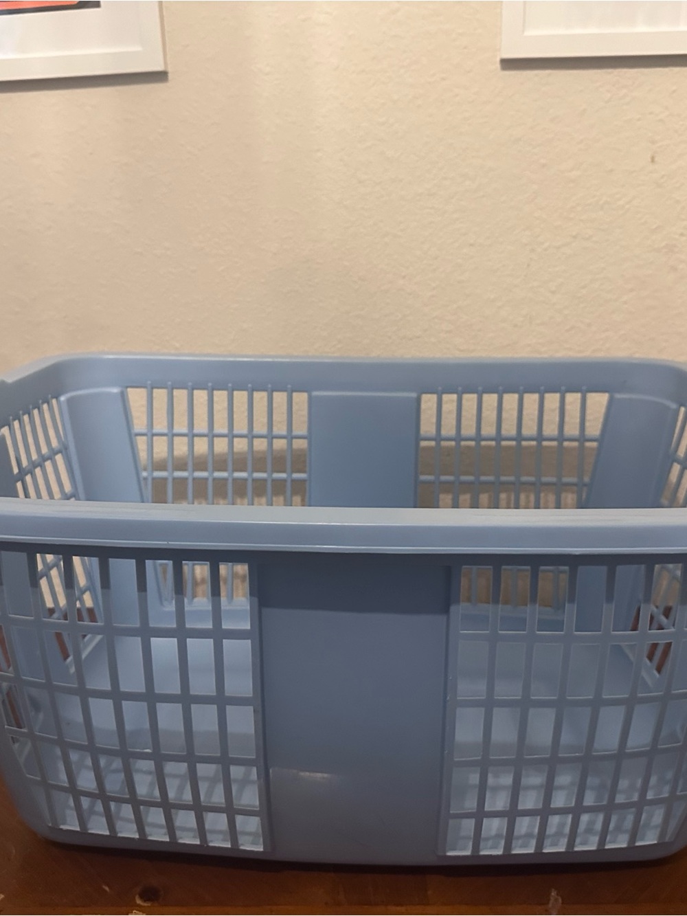 Vintage Tucker Light Blue Plastic Laundry Basket